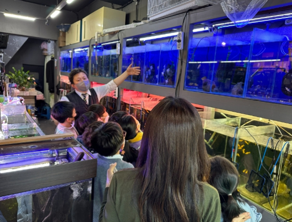 지난해 겨울 영어 캠프 수족관 현장 체험