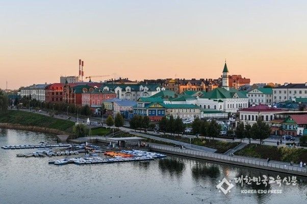 지난달 26일 촬영한 러시아 카잔의 도시 전경. (사진/신화통신)