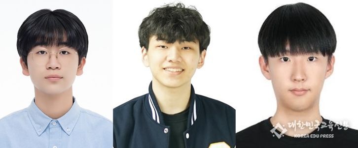 왼쪽부터 충북과학고 이호선, 지민준, 운호고 고원규