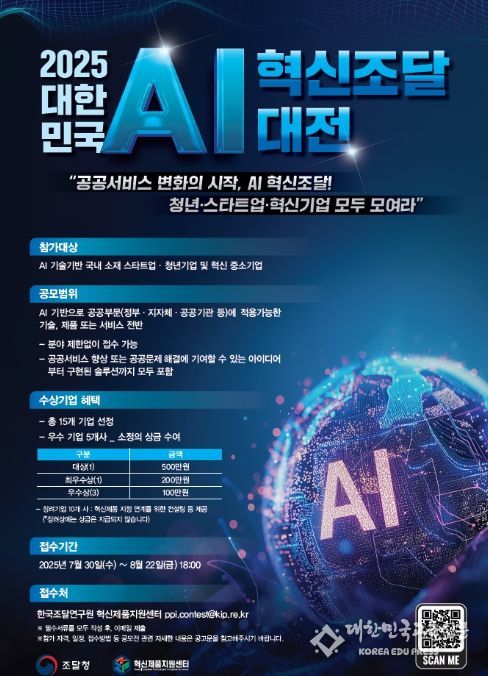 '2025 대한민국 AI 혁신조달 대전' 포스터